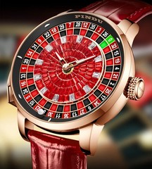 PINDU Russian Men’s Automatic Watch 5ATM Casino Tourbillon Rotating Roulette
