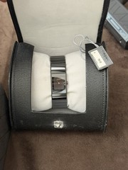 RADO Diastar Quartz Swiss Made Ceramic Bracelet Watch Black Dial Box Papers