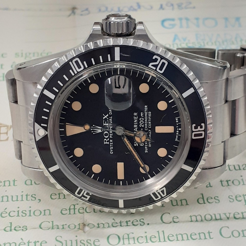 W/Box Papers 1982 Mint Rolex Submariner 40 mm Never Polish Steel Watch 1680