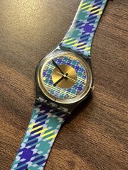 PERFECT PLAID!! NIB Swatch GM109 TAILLEUR Plaid NEW Swiss Made 1992 Vintage