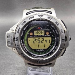 Casio CPW-210 Watch Men 52mm Silver Gray Compass Alarm Chronograph New Battery