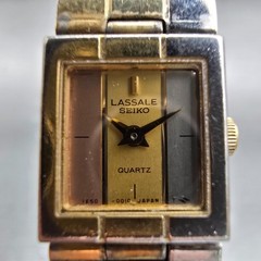 Seiko Lassale Watch Women 13mm Multi Tone Rectangle 1E50-5009 Vintage New Batt