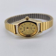 Eternity Women’s Watch 18MM Gold Dial Gold Expandable Band 5.5″ NEW Battery