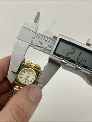 Vtg LA Express Ladies 21mm Watch Gold Tone Abalone Band MOP Dial 7″ – RUNS