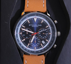 $495 NEW – Stuhrling Men’s C986M 44mm Chronograph Quartz Leather Strap Watch