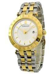Versace VQP080015 V-Race 42mm Two-Tone Bicolour IP 2N + Silver Bracelet Watch