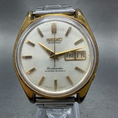 Seiko Seikomatic Watch Men 37mm Silver Dial Gold Tone Daydate 6218-8950 Runs VTG