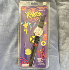 Marvel Comics X-Men Digital Quartz Wristwatch Day/Date Black Plastic Band 1990s