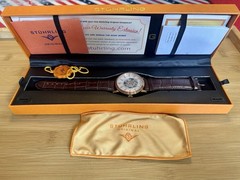 Stuhrling Original Men’s Automatic Skeleton Watch 44mm Gold Steel with Box