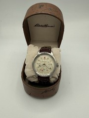 Eddie Bauer Flieger Style Watch 42mm Case New Battery Floating Second Hand READ