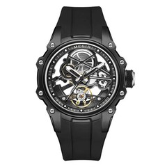 MEGIR Skeleton Dial Automatic Mechanical Watch Men Stainless Steel Waterproof