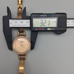 Fossil Womens Watch 32mm Rose Gold Tone Crystals ES3226 New Battery 6.5″