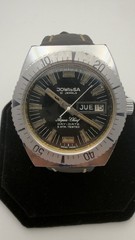 Vintage Jowissa Aqua Chief Day Date 21 Jewels Automatic Swiss Diver Watch Rare