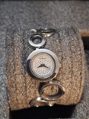 Fossil F2 ES1742 Elegant Steel Circles Crystal Dial Watch Good Cond Running Good