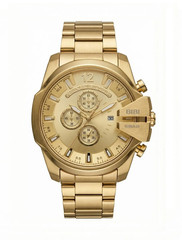 BIBI Luxury Watch B0196 Gold Dial, Gold Case, Gold Bracelet, Chronograph Date