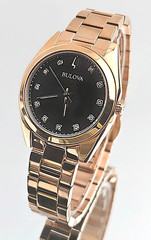 Bulova Surveyor 97P156 Black Dail Rose Gold Bracelet Women’s Quartz Watch