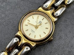 Givenchy Swiss Quartz Two-Tone Gold Tone Silver Oval Watch Women NEW BATTERY