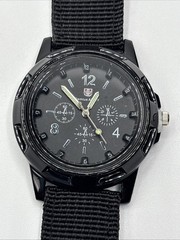 Boys Gemius Army Watch Black Band With Glow In The Dark Hands