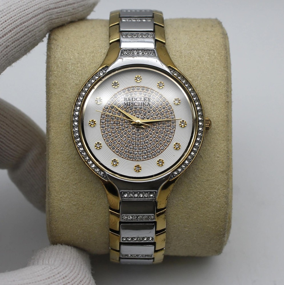 Badgley Mischka 34mm Two Tone Ladies Watch BA/1375SVTT