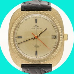 Mens Vintage 14k Movado Kingmatic HS 360 Automatic Watch 35MM