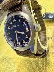 ADDIESDIVE 36mm VH31 Retro Pilot Field Watch AD2079- Black Dial, Tan NATO.