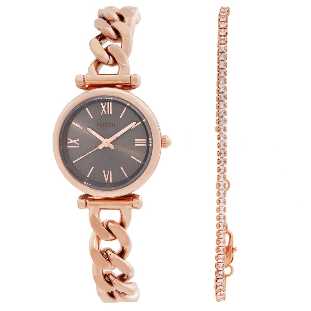 Fossil Carlie Quartz Grey Dial Ladies Watch ES5378SET