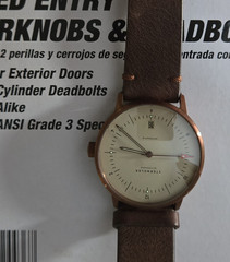 Sternglas Zeitmesser Automatic Beige Dial Rose Gold Case Brown Leather Strap
