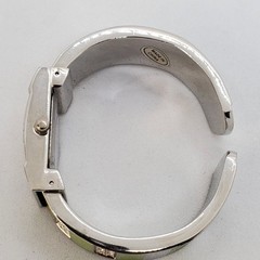 20MM Cuff Watch Women Gray Dial Green Gray Bracelet 5.5″ Wrist New Battery