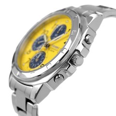 Seiko Chronograph SND409 Quartz Yellow Dial 38mm Watch