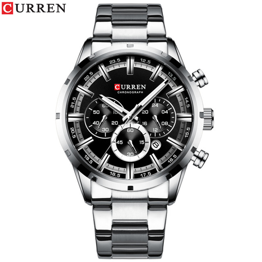 CURREN Men’s Business Quartz Watch Stainless Steel Chronograph Date Wristwatch