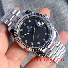 BLIGER 36mm Black Dial Sapphire Glass Coins Bezel Japan NH35 Automatic Watch Men