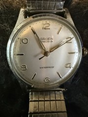 Vintage Gruen Precision Watch Men 33mm Silver Tone, Swiss ,Manual Wind. Running