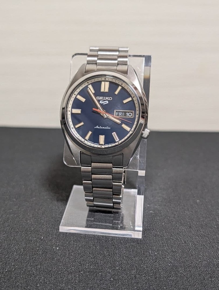 SEIKO SBSA253 Watch 5 Sports Automatic Navy Dial Stainless Steel Timepiece
