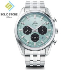 ORIENT Contemporary RN-TX0304L Chronograph Solar Watch Silver Blue Dial 40mm