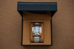 Mens Rose Gold Bridge Manual Mechanical Watch White Leather Strap Gift
