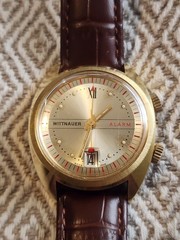 Vintage Wittnauer Alarm 1960-1970s Mechanical Mens Watch AS 1931 Dual Crown