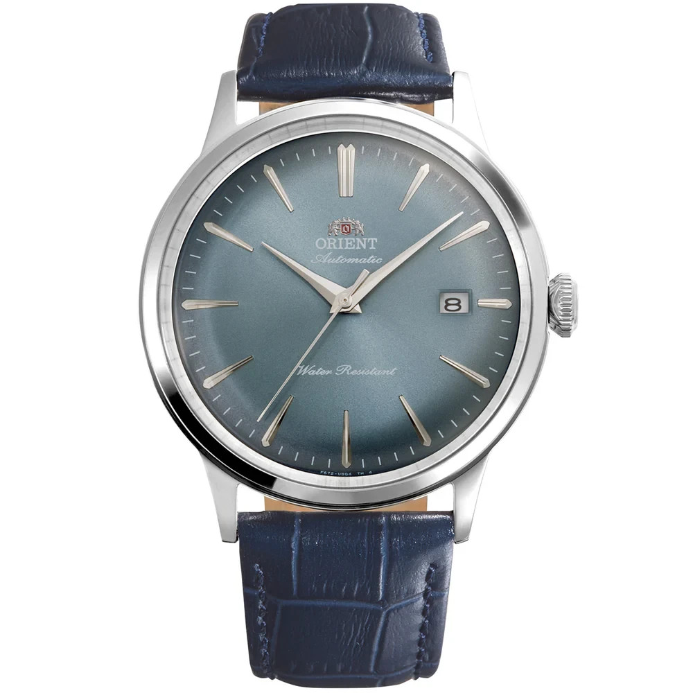 Orient Mens Automatic Watch RA-AC0030L30B Bambino Leather 40.5mm Blue Dial 30M