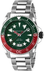 Gucci Dive XL SWISS Quartz Green Dial Stainless Steel Men’s Watch YA136222