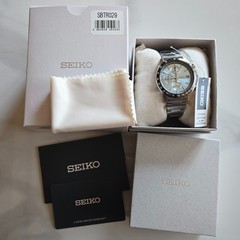 Brand New Seiko Selection SBTR029 Spirit Chronograph Ice Blue Dial Silver Watch