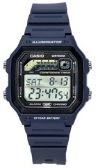 Casio Standard Digital Blue Resin Strap Quartz WS-1600H-2A 100M Men’s Watch