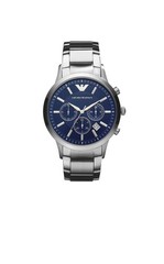 Emporio Armani AR2448 Men’s Chronograph Blue Silver Stainless Steel Watch 43mm