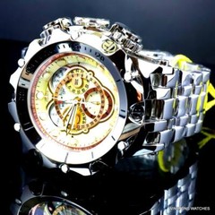 Invicta Reserve Venom Fusian Swiss Master Calendar Steel Gold Tone Watch New