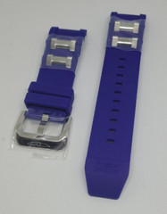 OEM Invicta Russian Diver Blue Polyurethane Strap Band Silver Inserts