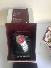 Vintage Ladies Animal Watch ‘Hot Pink Face’ metal strap
