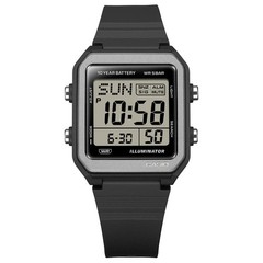 CASIO W-221H-1AJF Digital Watch Black Resin Alarm Chronograph Water Resist Timer