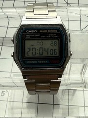Casio A158W 593 36mm Digital Alarm Chronograph Steel Band Light Not Working