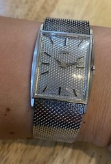 vintage Juvenia Tank Watch Texture Dial Intergrated Bracelet winding PLS READ