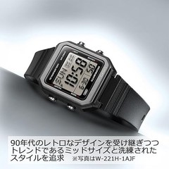 CASIO Collection STANDARD Men’s Black Wristwatch Stopwatch W-221H-1AJF JPN
