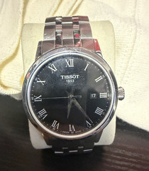 Tissot 1853 Men’s Quartz Swiss Made Sapphire Black Roman Dial Missing 4-5 links