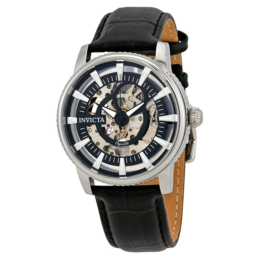 Objet D Art Automatic Black Skeleton Dial Men’s Watch